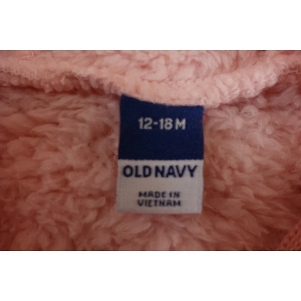 Old Navy Baby Girl Size 12-18 Months Pink Critter Costume Hooded One-Piece NWT